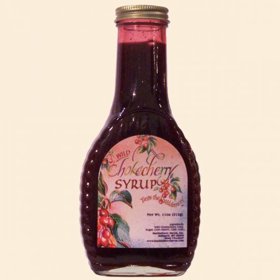 Wild Chokecherry Syrup - Banjo Bottle 11 oz. (case of 12) - Click Image to Close