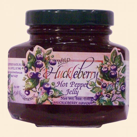 Wild Huckleberry Hot Pepper Jelly 5 oz. (case of 12) - Click Image to Close