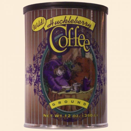 Wild Huckleberry Coffee Tin 12 oz. (case of 6) - Click Image to Close