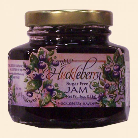 Sugar Free Wild Huckleberry Jam 5 oz. (case of 12) - Click Image to Close
