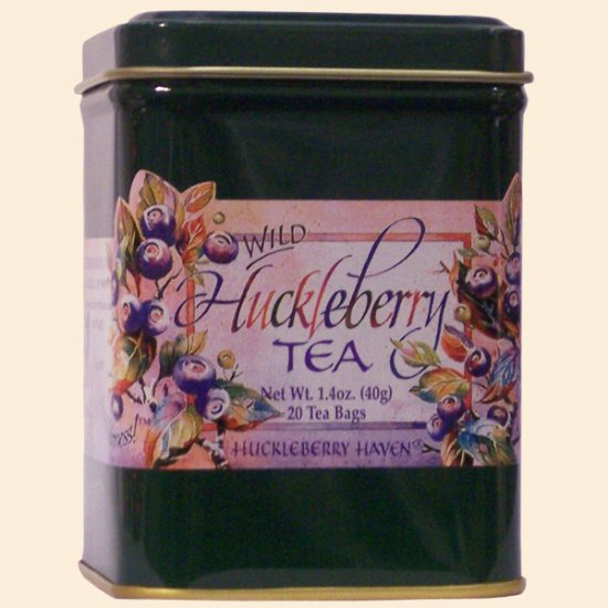 Wild Huckleberry Tea Tin 20 bags (case of 12) - Click Image to Close