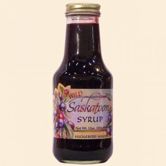 Wild Saskatoon Syrup - Round Bottle 12 oz. (case of 12) - Click Image to Close
