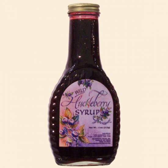 Wild Huckleberry Syrup - Banjo Bottle 11 oz. (case of 12) - Click Image to Close